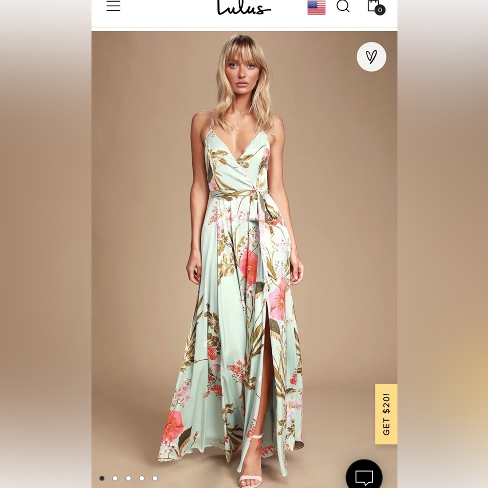 Lulu’s Satin Maxi Dress - Size small